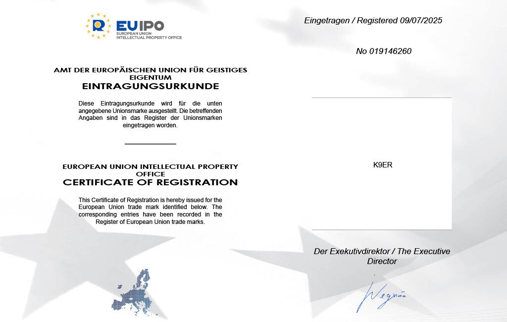 K9er - EUIPO-Urkunde Teil 01