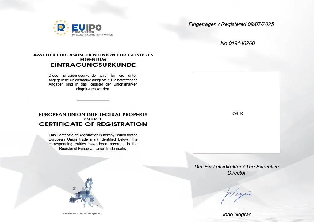 K9er - EUIPO-Urkunde Teil 01