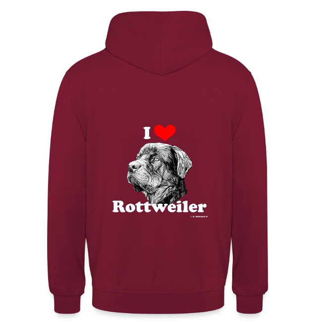 K9er-Kollektion: I love Rottweiler - Farbe: bordeauxrot