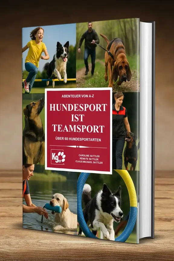Buch "Hundesport ist Teamsport" - Buchblock auf Bücherregal
