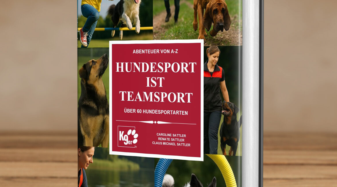 Buch "Hundesport ist Teamsport" - Buchblock auf Bücherregal