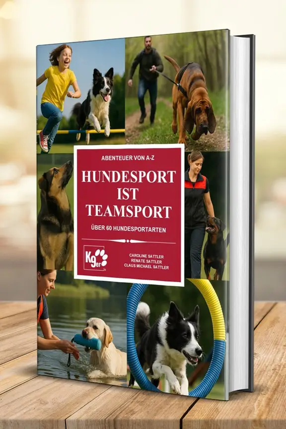Buch "Hundesport ist Teamsport" - Buchblock auf Tisch
