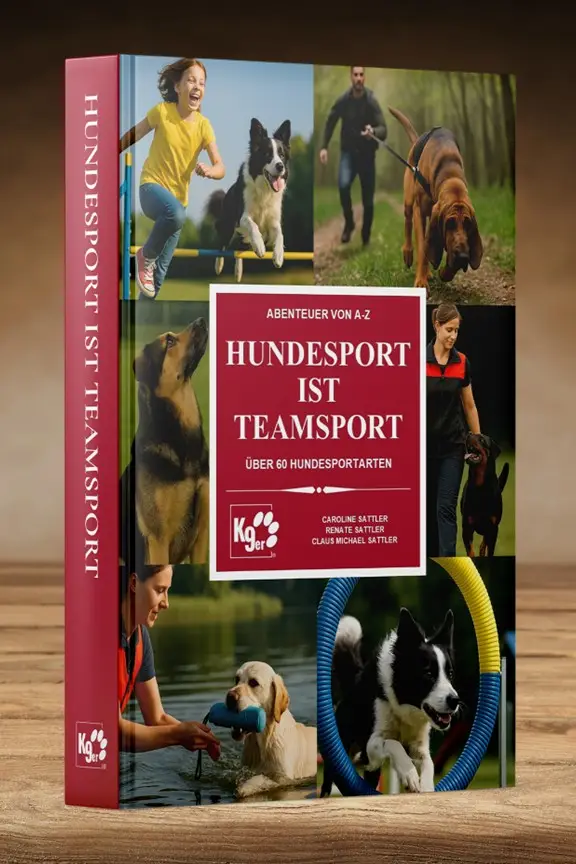 Buch "Hundesport ist Teamsport" - Buchrücken auf Bücherregal