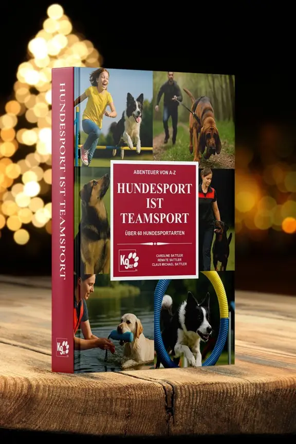 Buch "Hundesport ist Teamsport" - Buchrücken Weihnachten