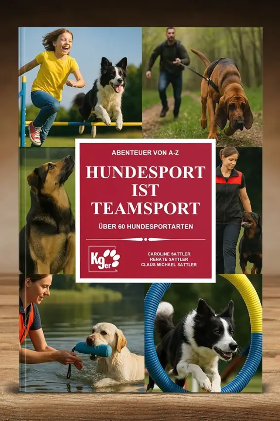 Buch "Hundesport ist Teamsport" - Coveransicht auf Buecherregal