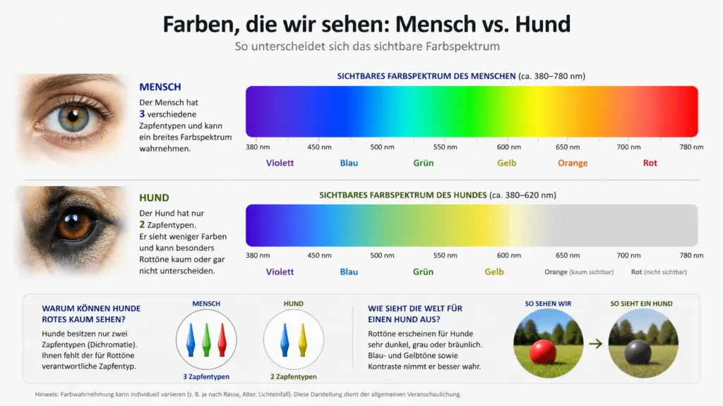 www.k9er.eu - Farbspektrum des Hundes mit Text