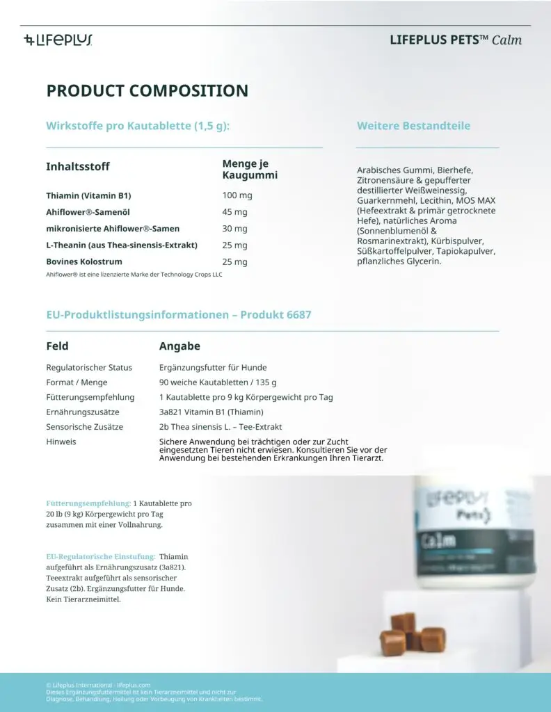 www.k9er.eu - de lifeplus pets toolkit calm